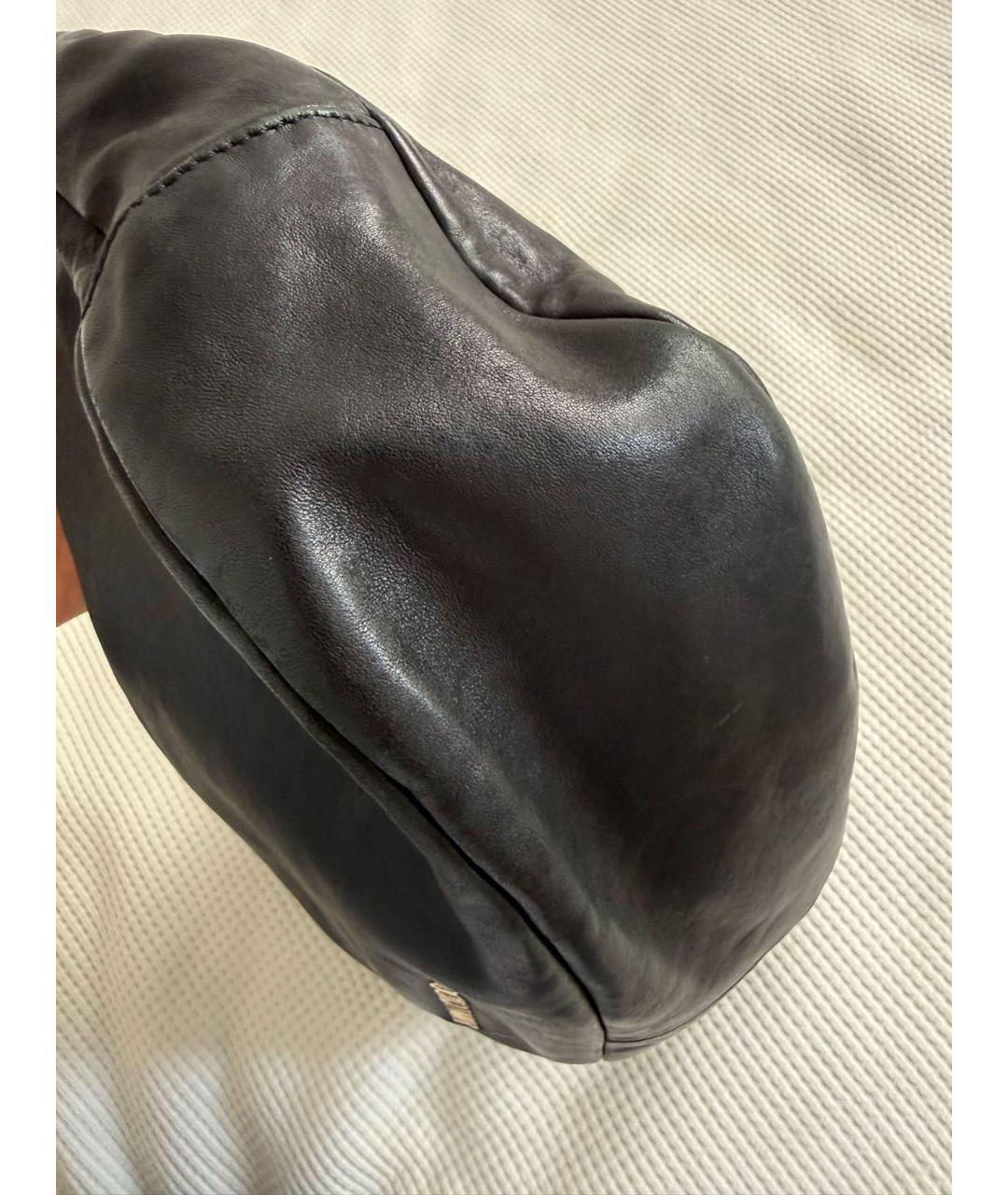 JIMMY CHOO Черная кожаная сумка с короткими ручками, фото 3