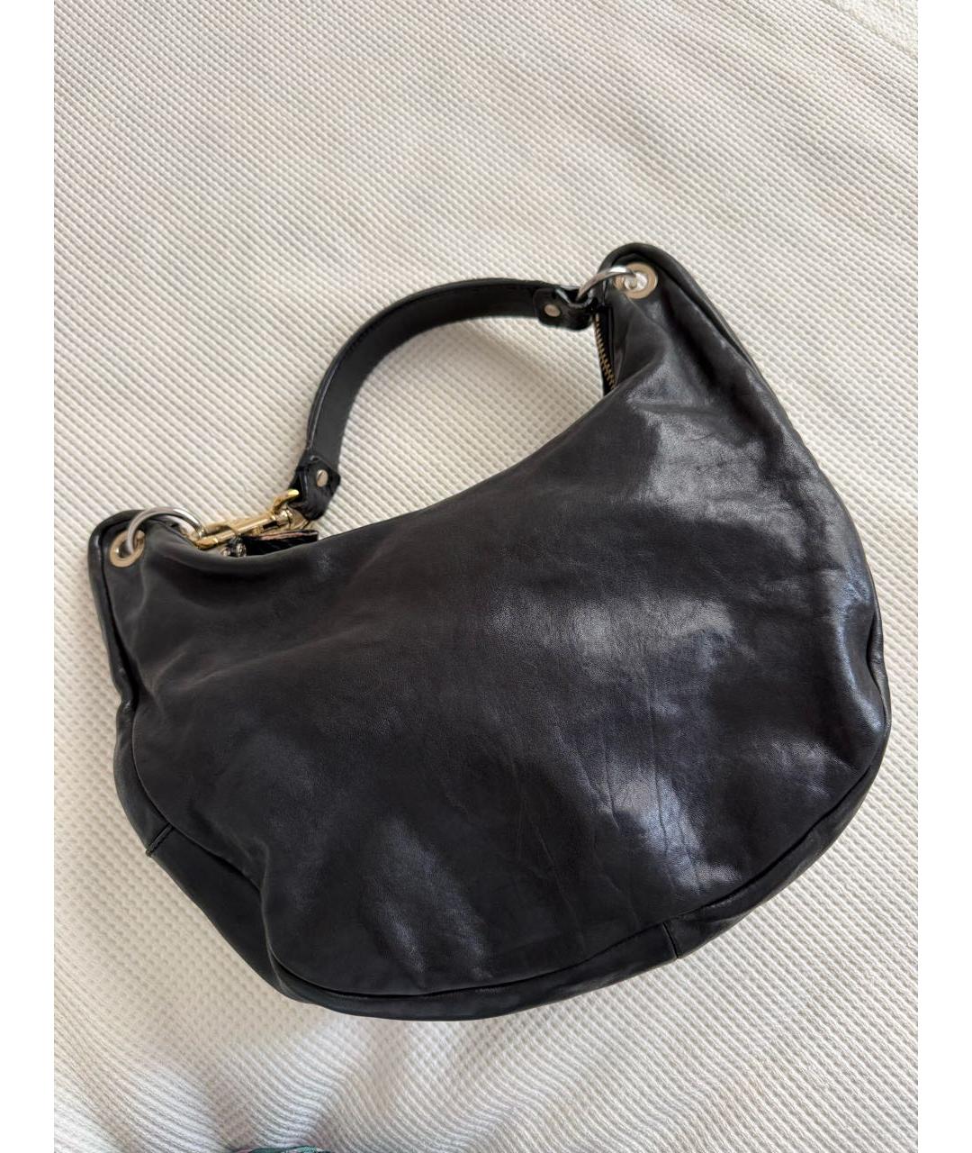 JIMMY CHOO Черная кожаная сумка с короткими ручками, фото 2