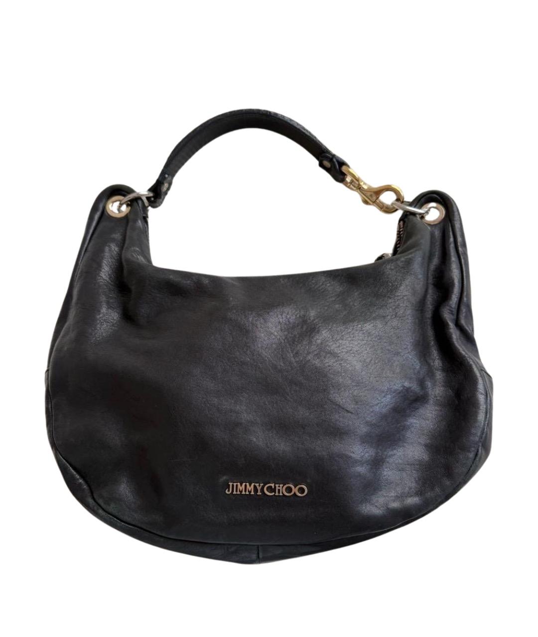 JIMMY CHOO Черная кожаная сумка с короткими ручками, фото 1