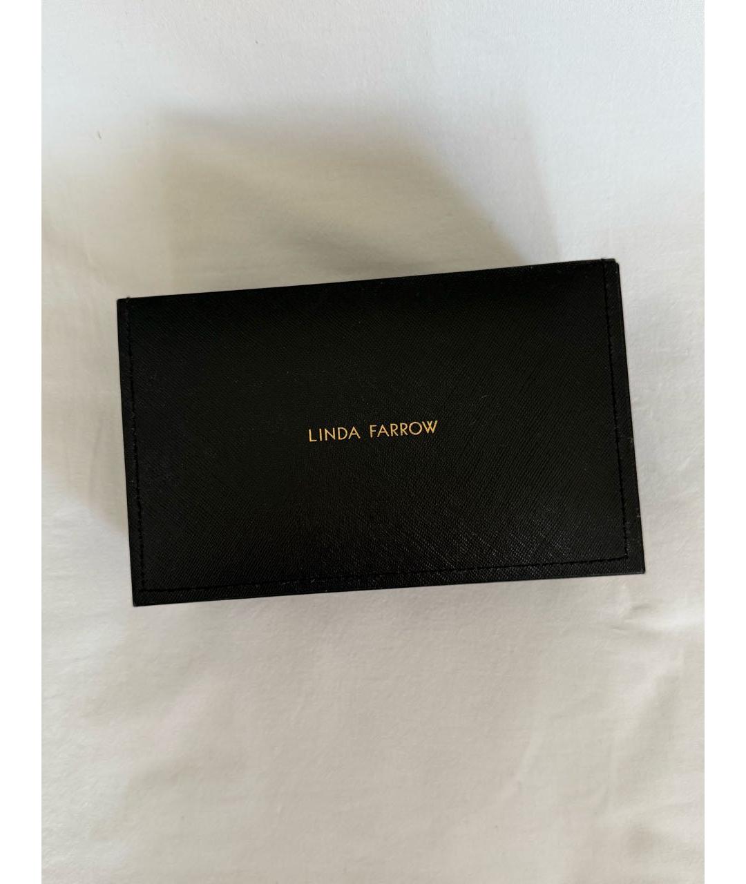 LINDA FARROW Коричневые пластиковые солнцезащитные очки, фото 2