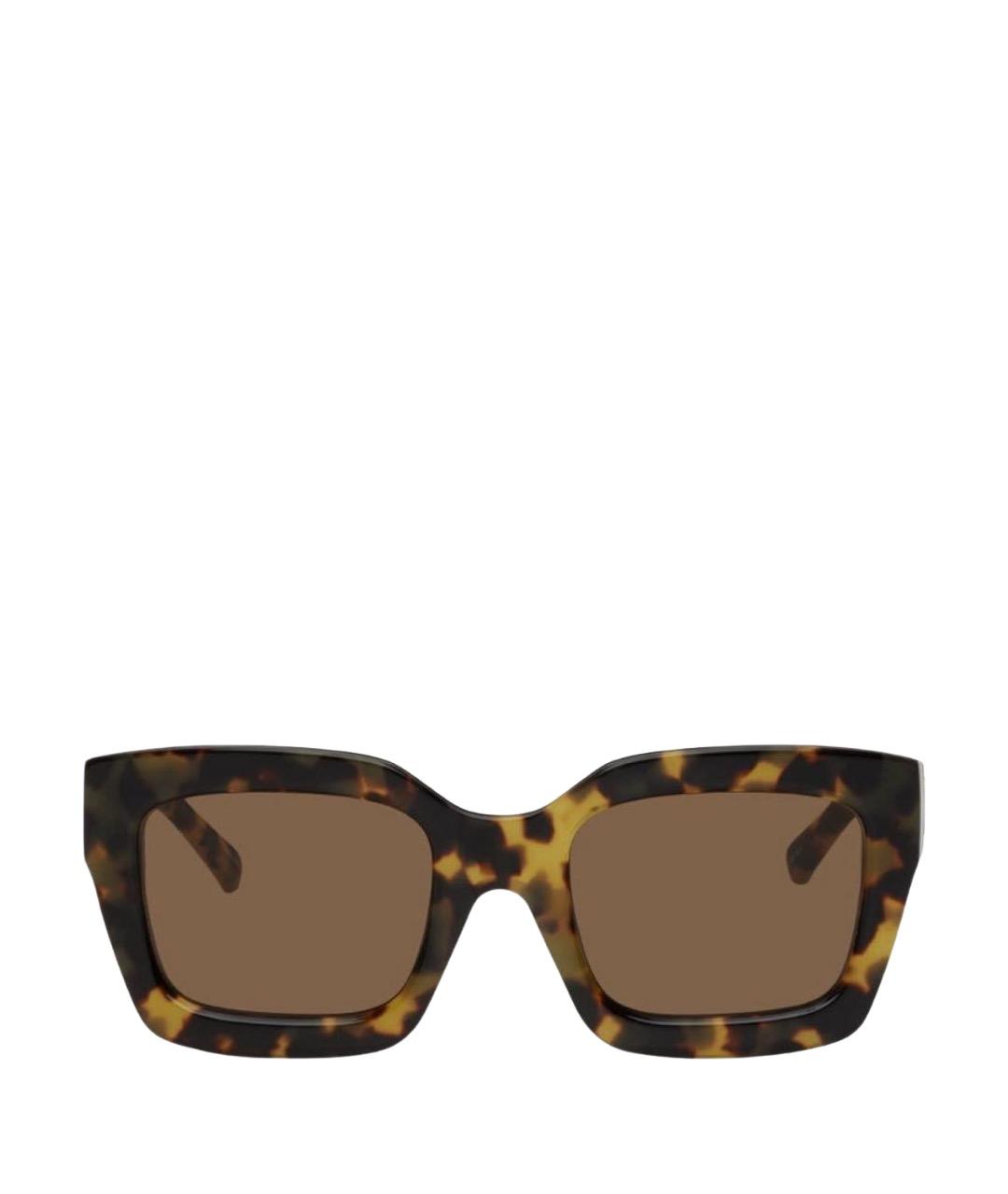 LINDA FARROW Коричневые пластиковые солнцезащитные очки, фото 1