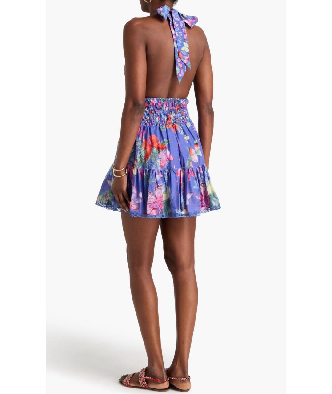 CHARO RUIZ Синее хлопковое коктейльное платье, фото 3