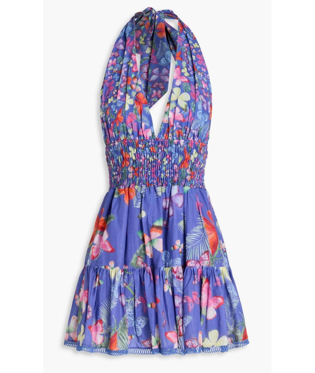 CHARO RUIZ Синее хлопковое коктейльное платье, фото 4