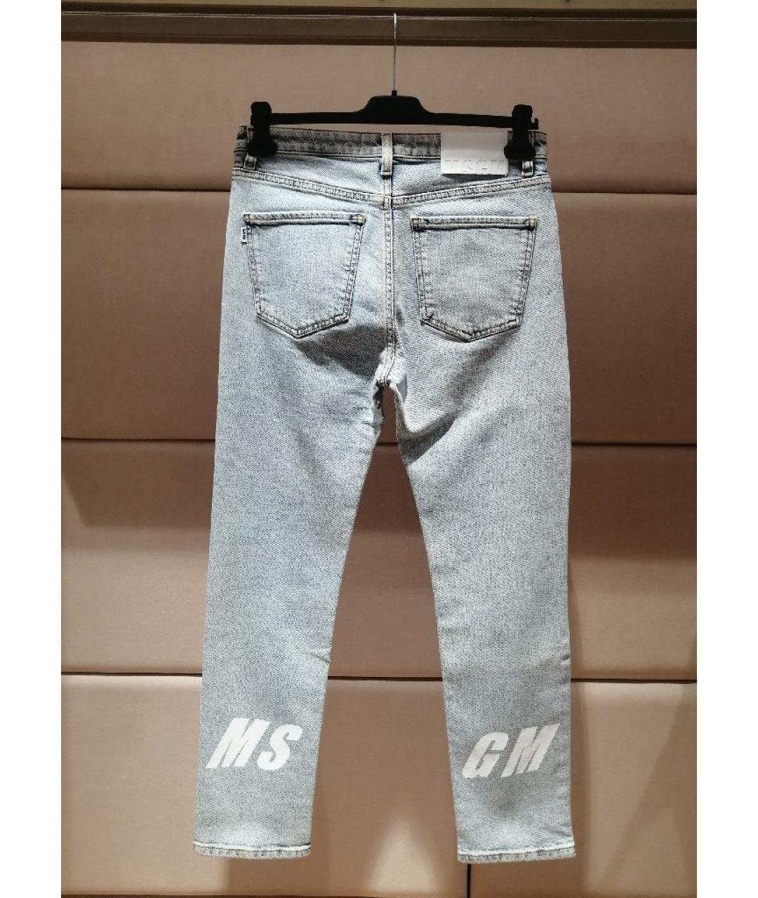 MSGM Голубые хлопковые джинсы слим, фото 2