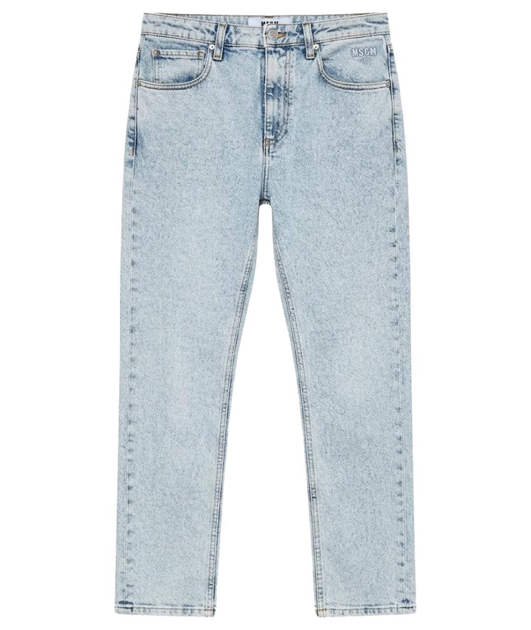 MSGM Голубые хлопковые джинсы слим, фото 1