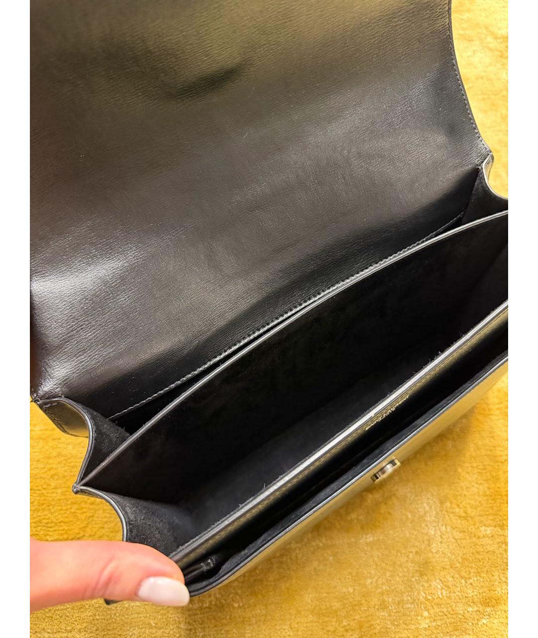 SAINT LAURENT Черная кожаная сумка через плечо, фото 4