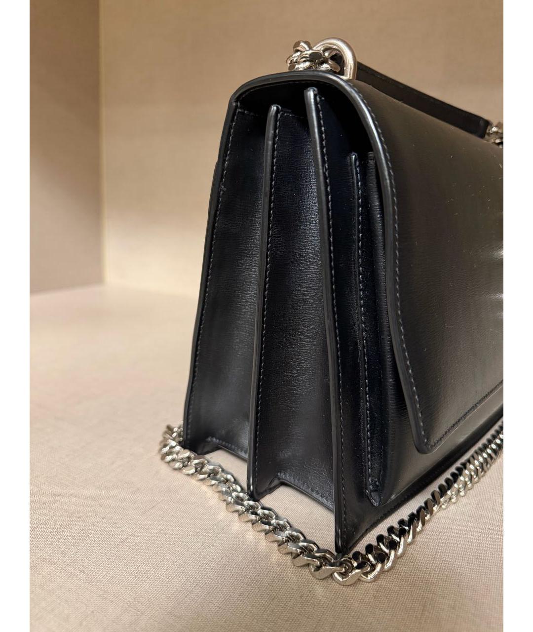 SAINT LAURENT Черная кожаная сумка через плечо, фото 2