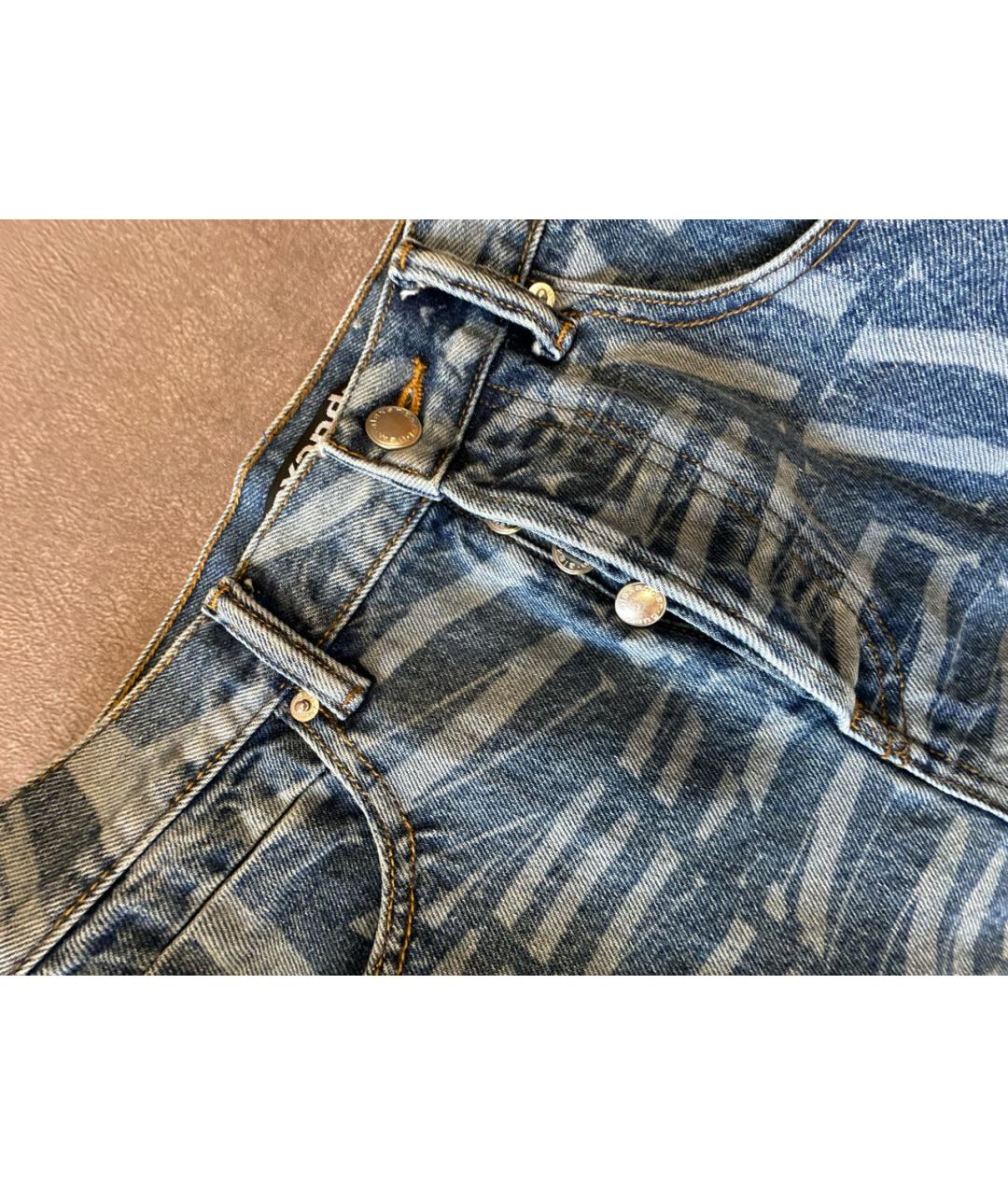 ALEXANDER WANG Синяя хлопковая юбка мини, фото 4