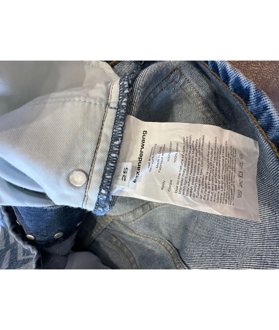 ALEXANDER WANG Синяя хлопковая юбка мини, фото 7