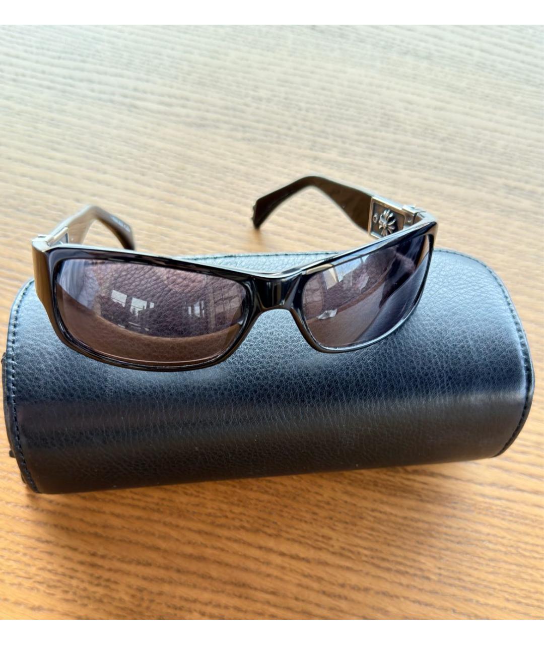 CHROME HEARTS Черные пластиковые солнцезащитные очки, фото 6