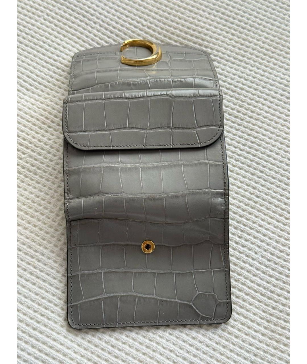 CHLOE Серый кожаный кошелек, фото 4