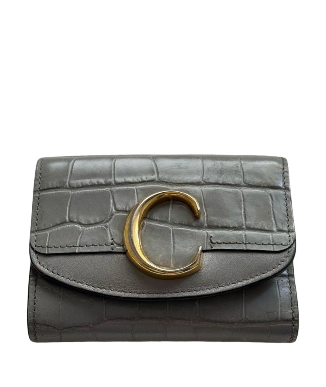CHLOE Серый кожаный кошелек, фото 1