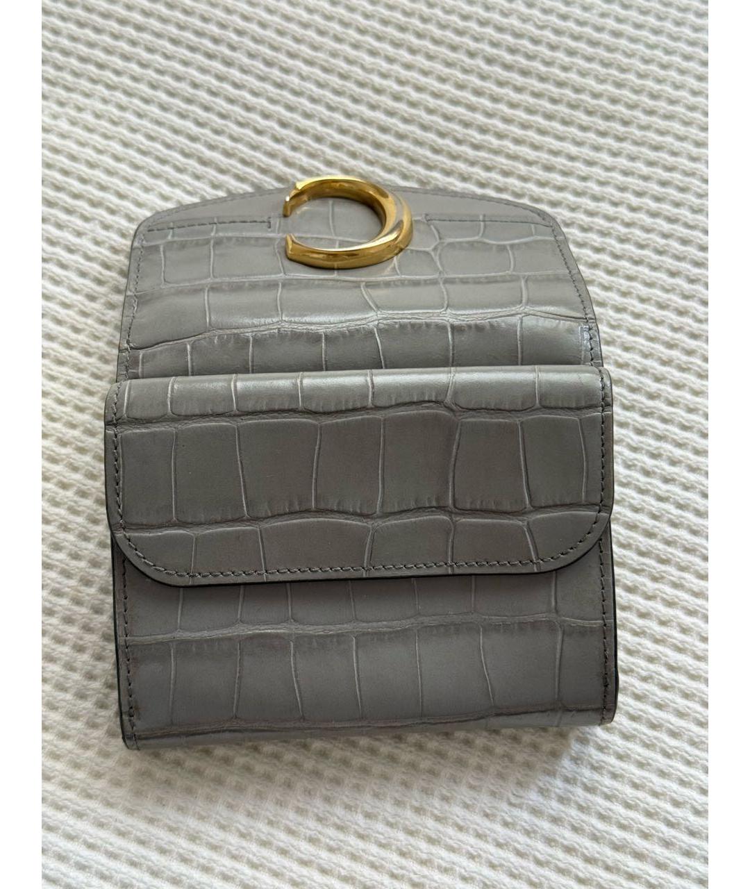 CHLOE Серый кожаный кошелек, фото 3
