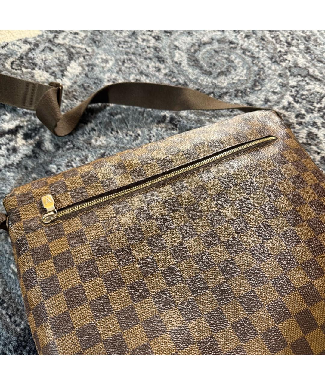 LOUIS VUITTON Коричневая кожаная сумка на плечо, фото 5
