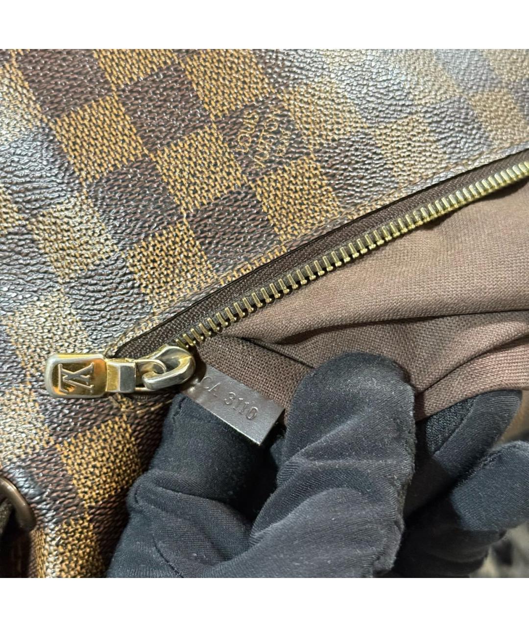 LOUIS VUITTON Коричневая кожаная сумка на плечо, фото 6