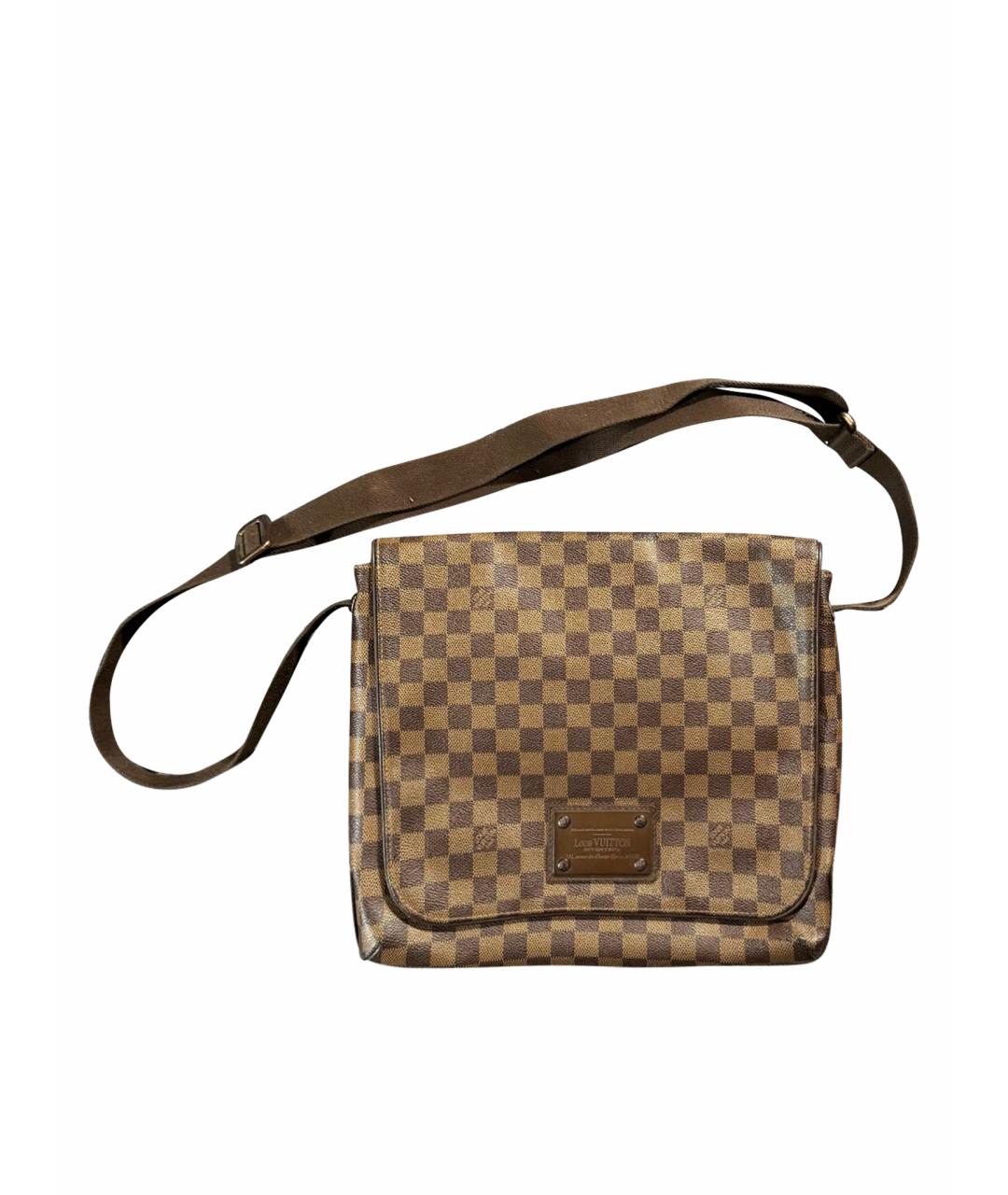 LOUIS VUITTON Коричневая кожаная сумка на плечо, фото 1