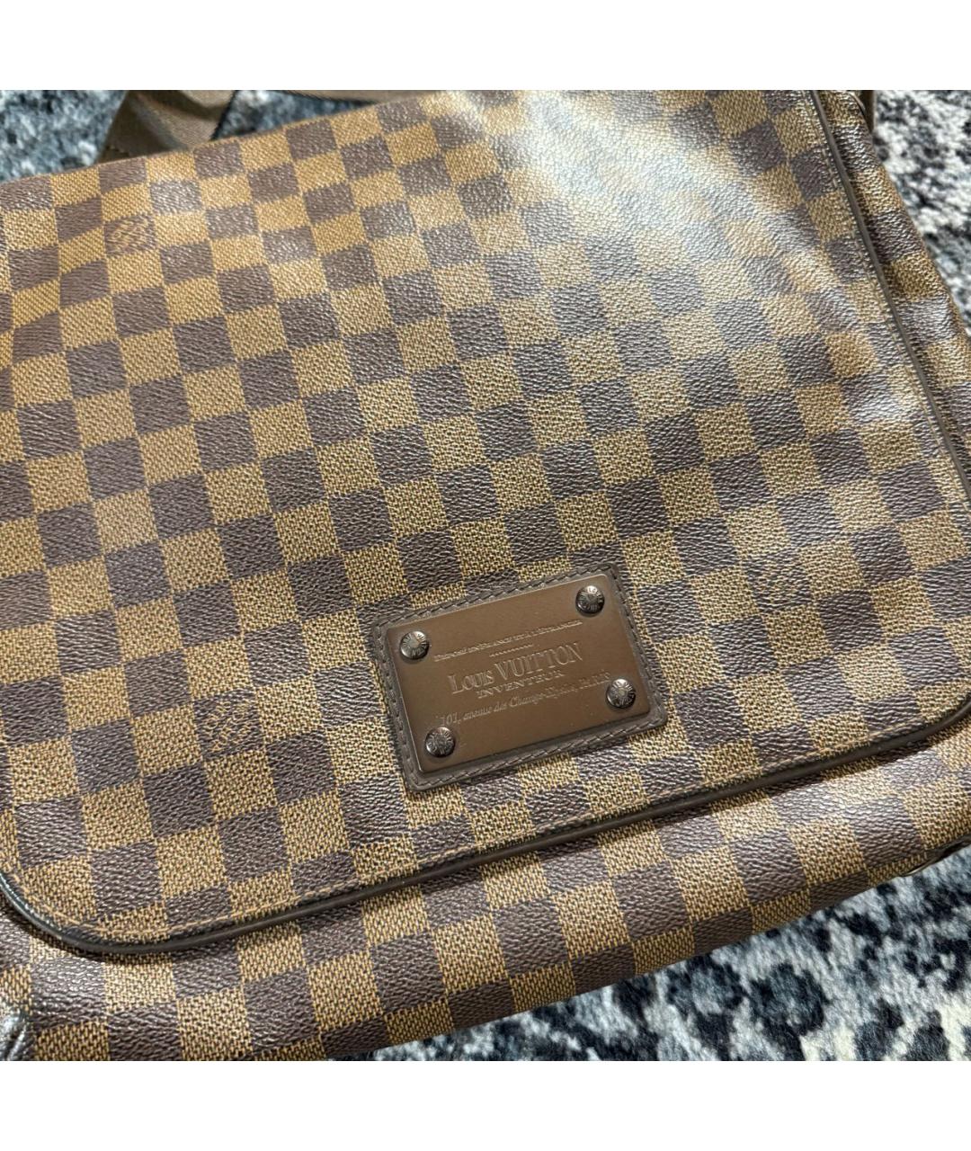 LOUIS VUITTON Коричневая кожаная сумка на плечо, фото 3