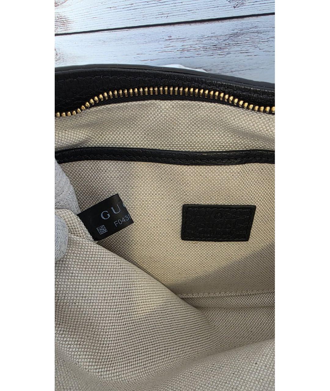 GUCCI Черная кожаная сумка с короткими ручками, фото 5