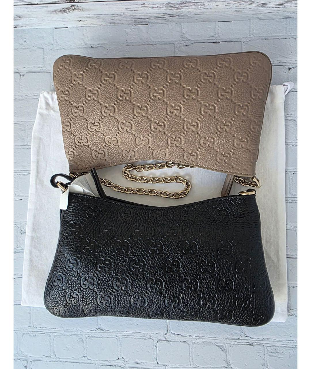 GUCCI Черная кожаная сумка с короткими ручками, фото 7