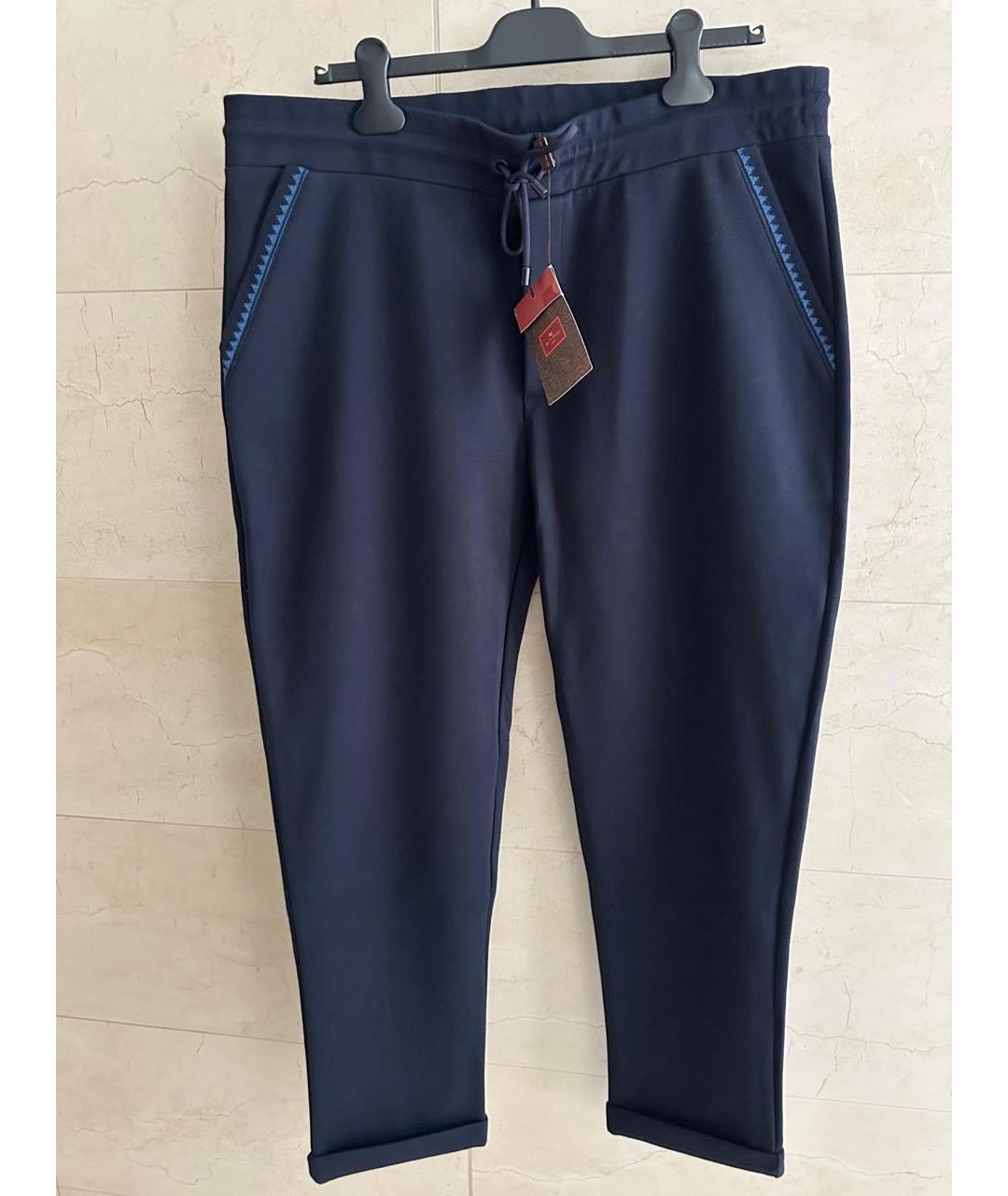 ETRO Темно-синие хлопковые повседневные брюки, фото 9