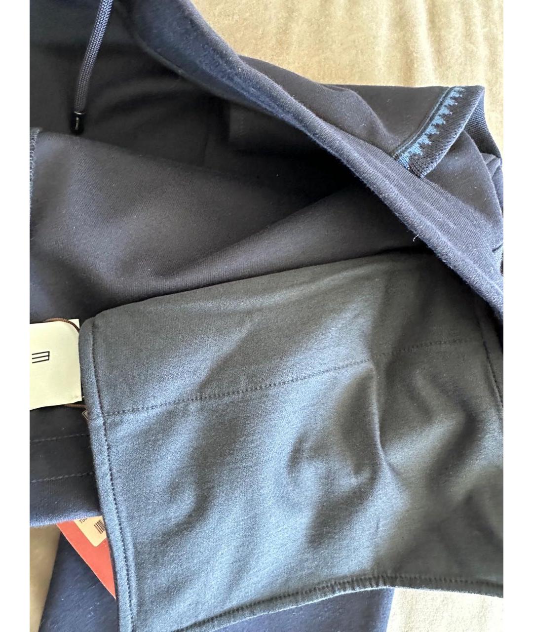 ETRO Темно-синие хлопковые повседневные брюки, фото 4