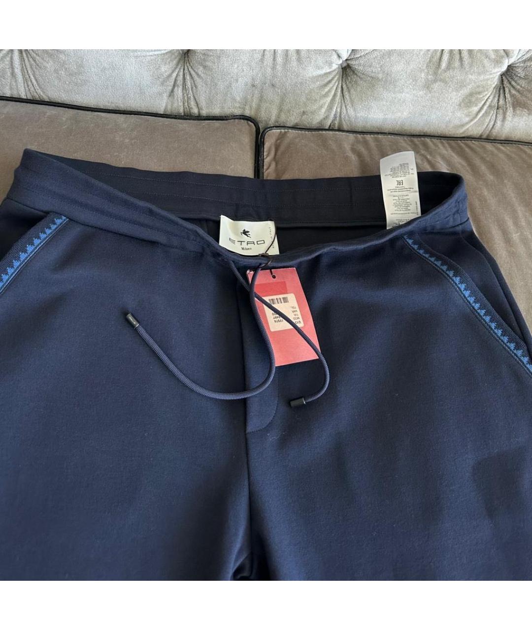 ETRO Темно-синие хлопковые повседневные брюки, фото 8