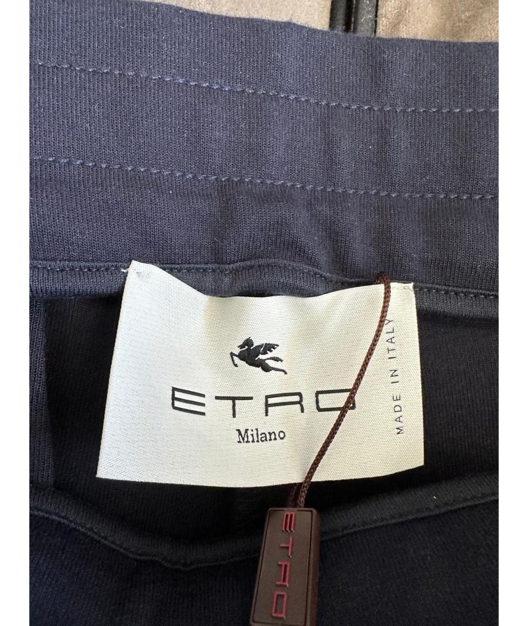 ETRO Темно-синие хлопковые повседневные брюки, фото 6