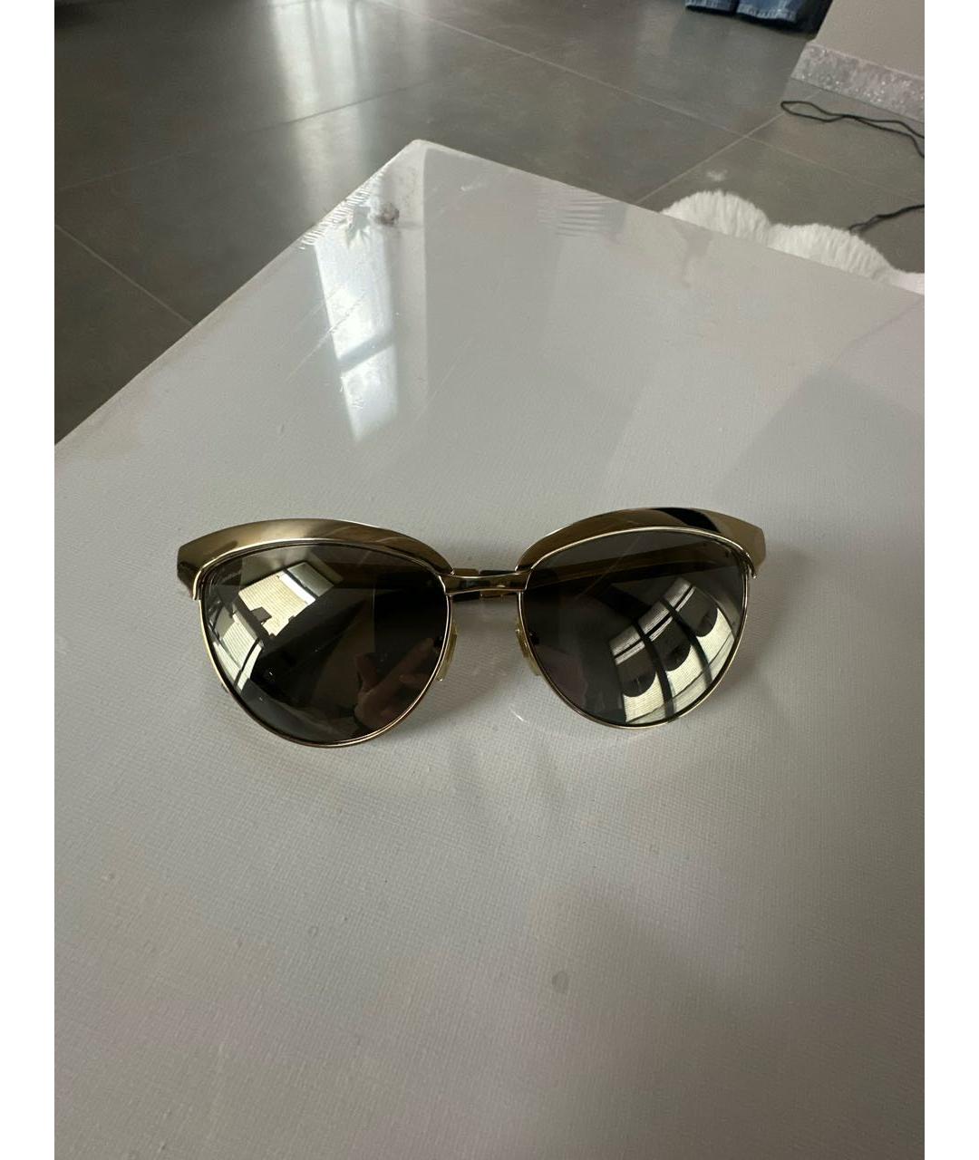 GUCCI Золотые металлические солнцезащитные очки, фото 5