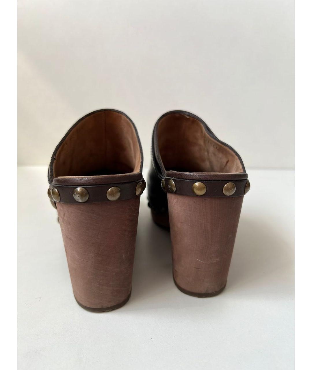 CHANEL Коричневые кожаные мюли, фото 4
