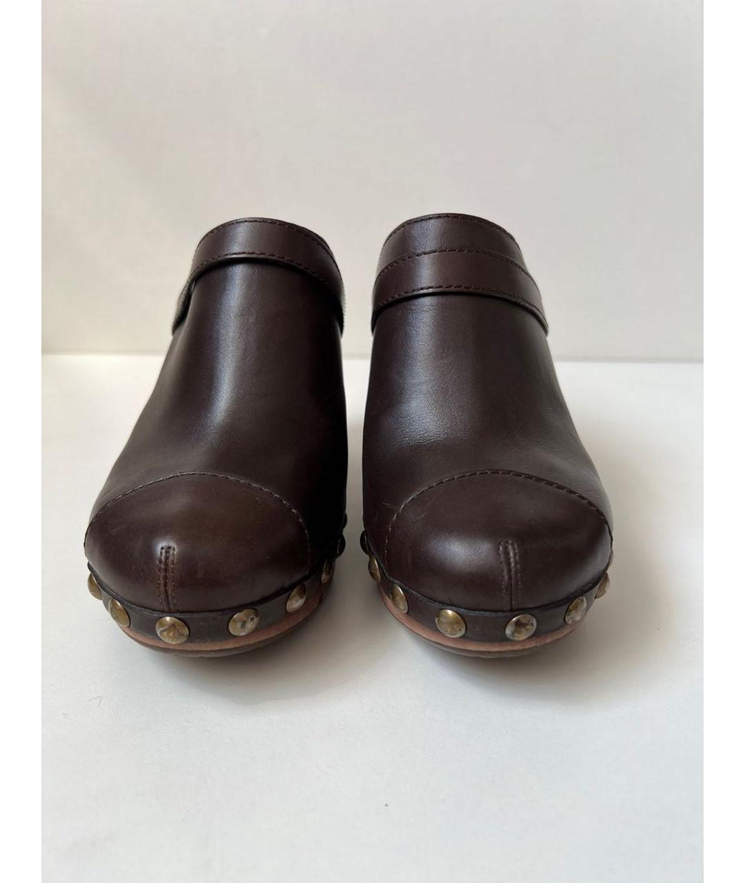 CHANEL Коричневые кожаные мюли, фото 7