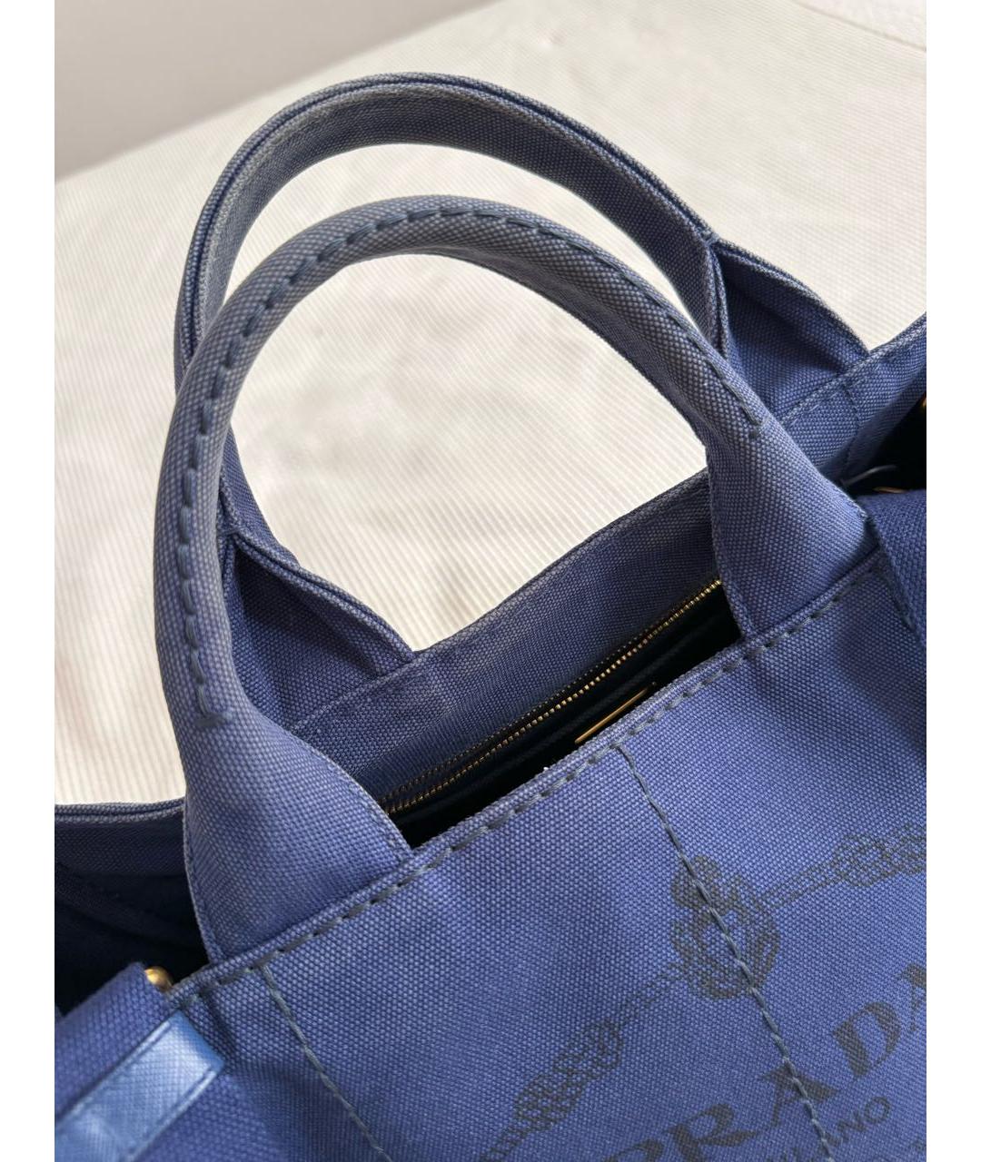 PRADA Синяя деним сумка тоут, фото 5