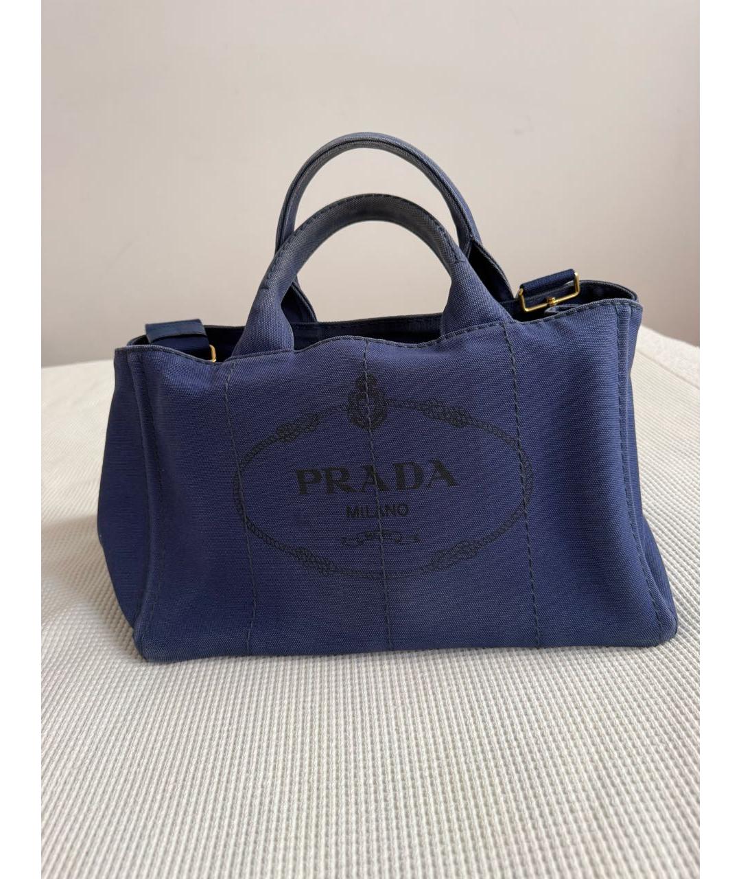 PRADA Синяя деним сумка тоут, фото 9