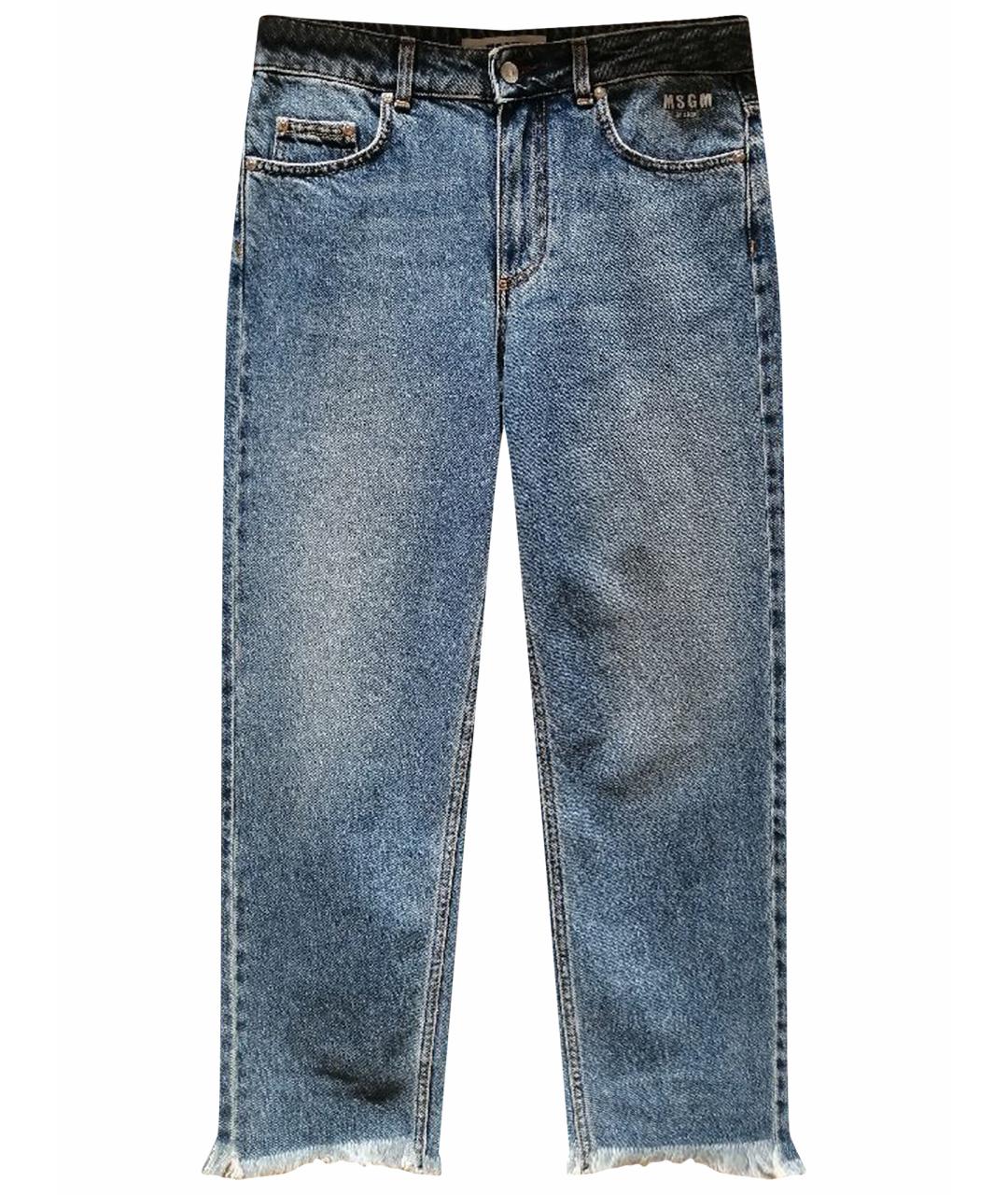 MSGM Синие хлопковые прямые джинсы, фото 1