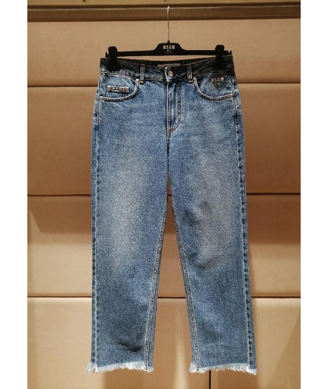 MSGM Синие хлопковые прямые джинсы, фото 3