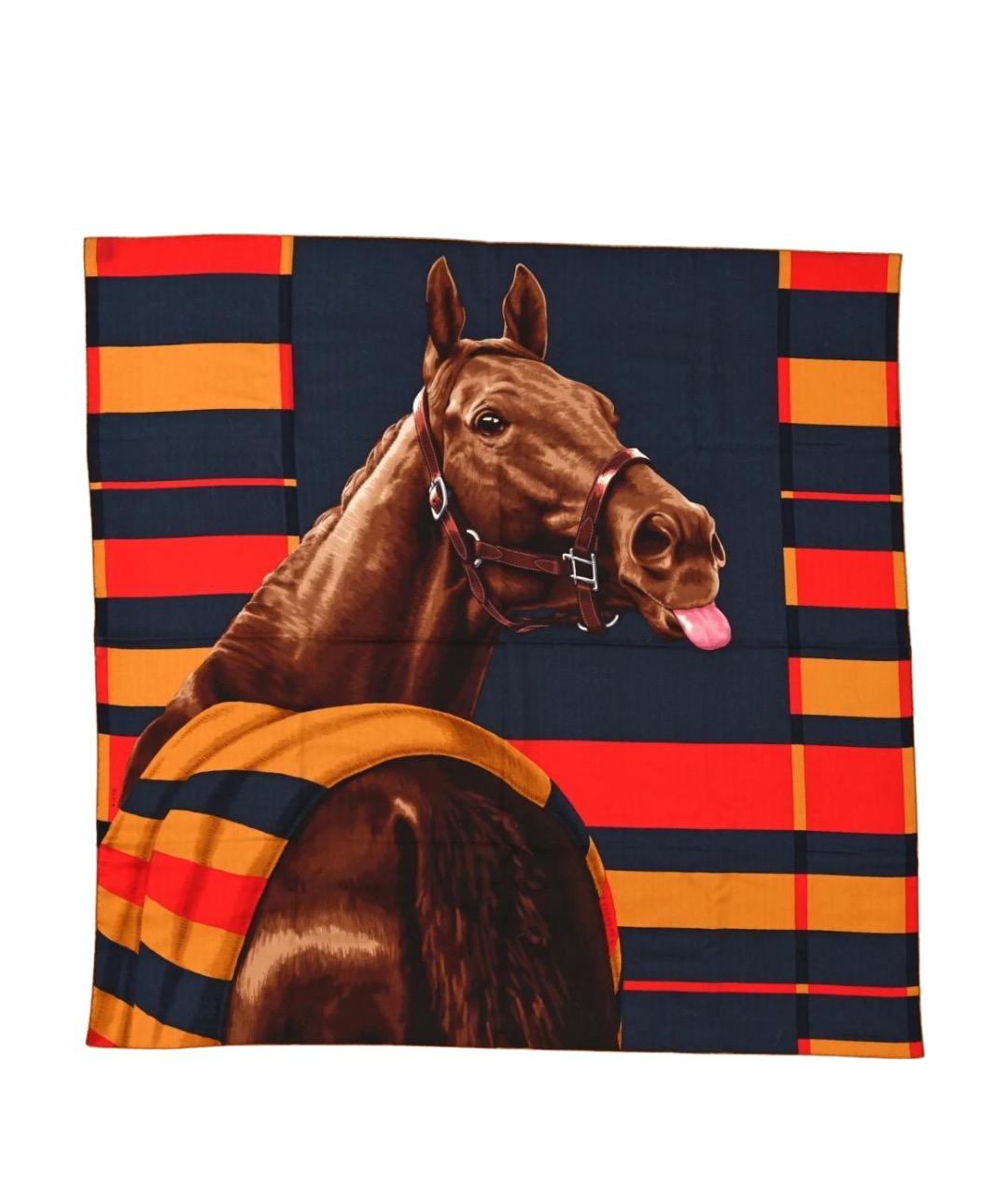 HERMES Мульти кашемировый платок, фото 1