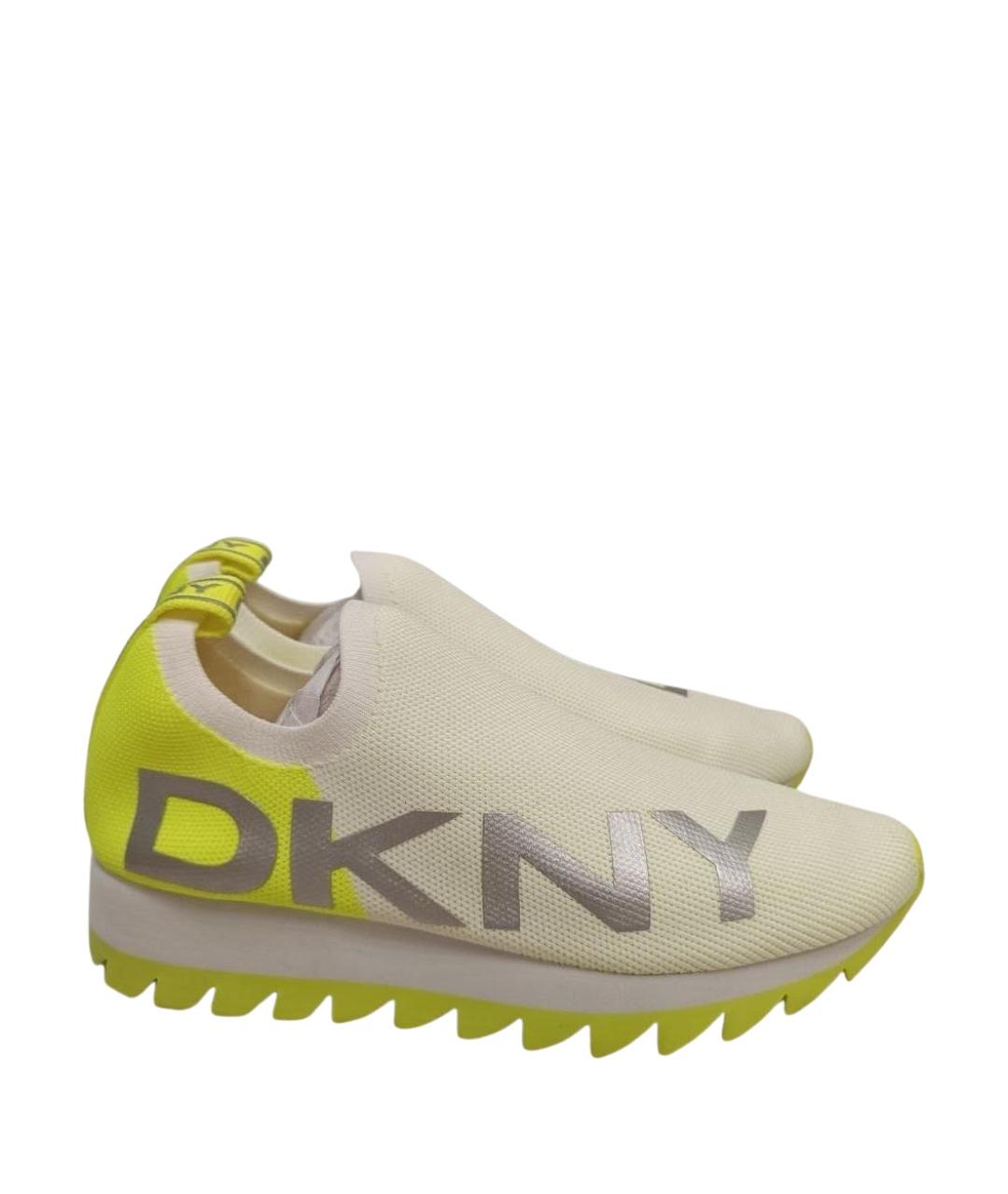 DKNY Бежевые текстильные кроссовки, фото 1
