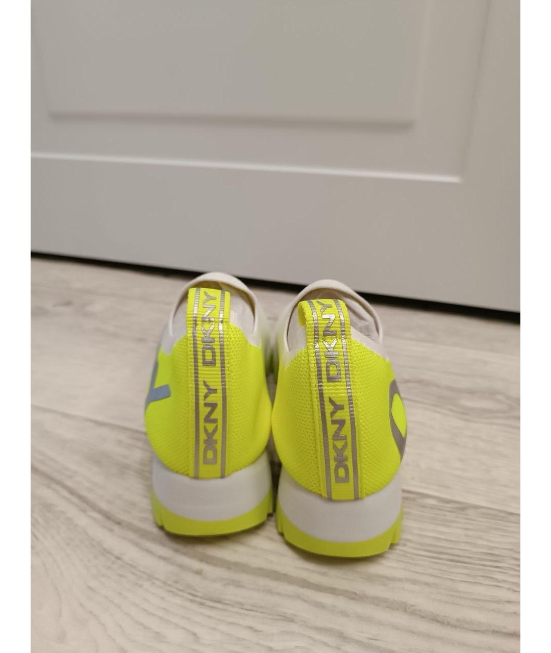 DKNY Бежевые текстильные кроссовки, фото 4