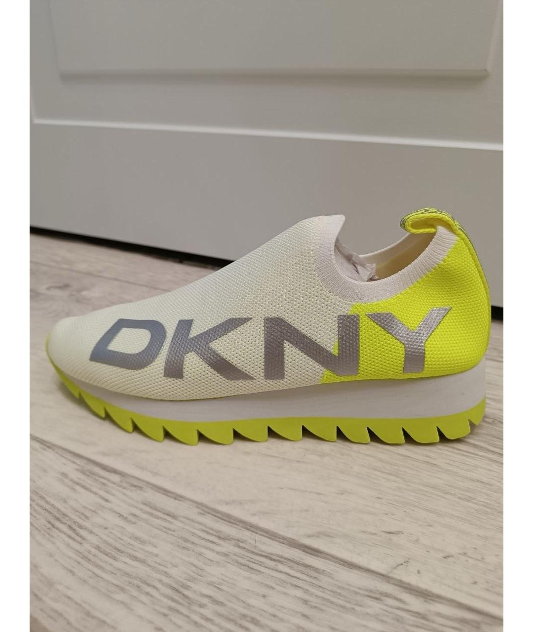 DKNY Бежевые текстильные кроссовки, фото 6