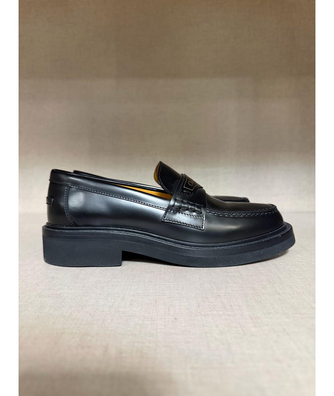 CHRISTIAN DIOR Черные кожаные лоферы, фото 6