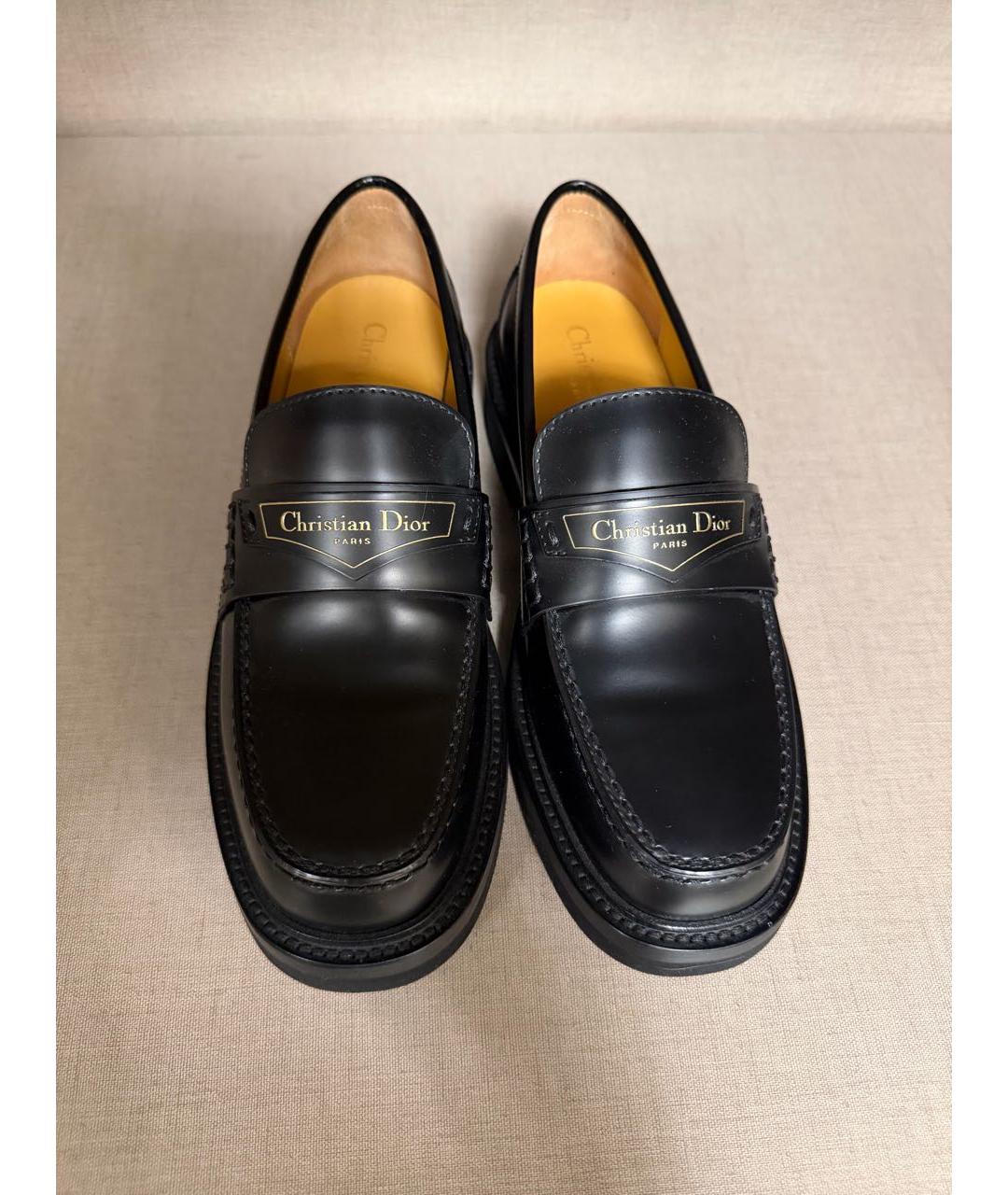 CHRISTIAN DIOR Черные кожаные лоферы, фото 2
