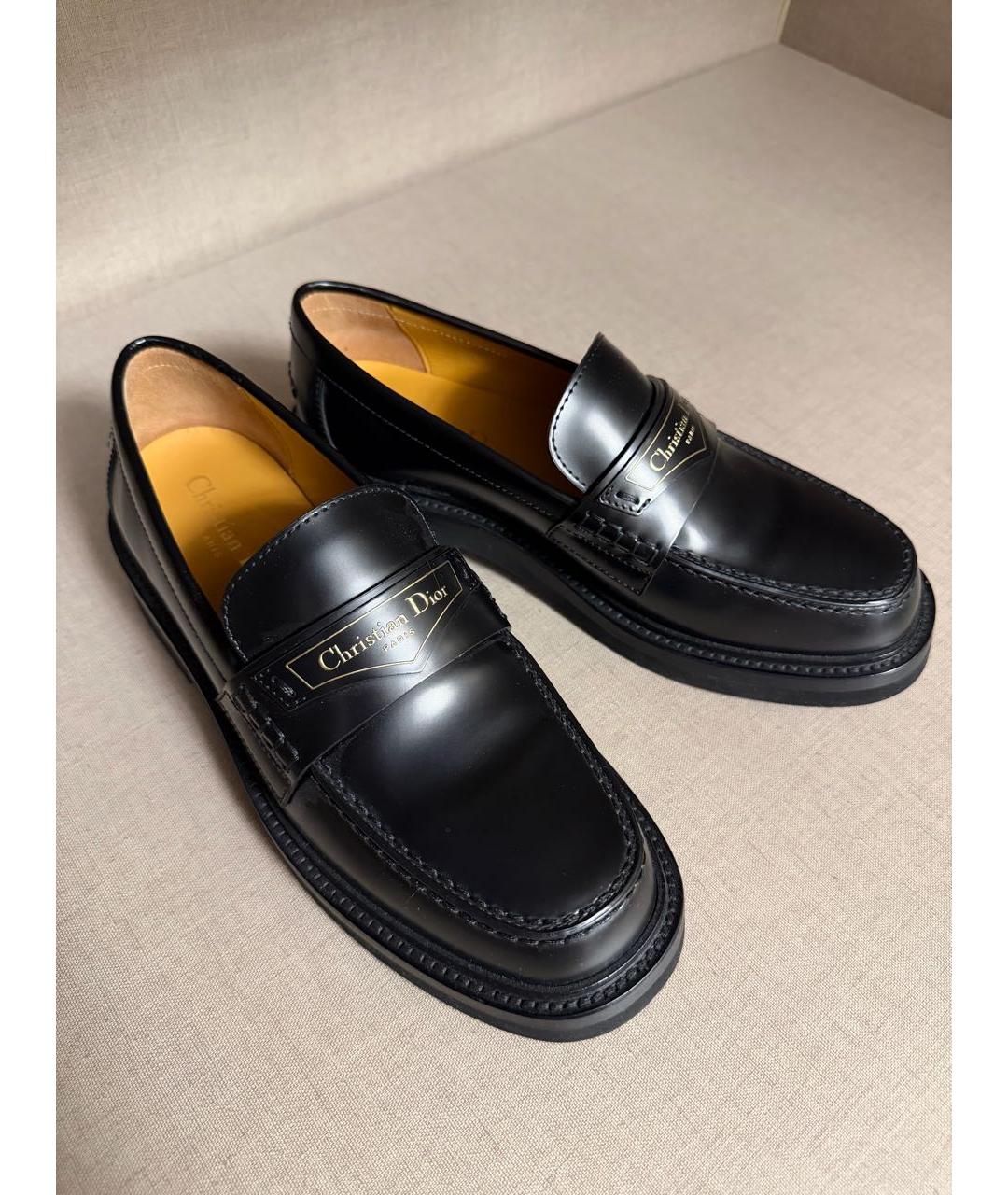 CHRISTIAN DIOR Черные кожаные лоферы, фото 5
