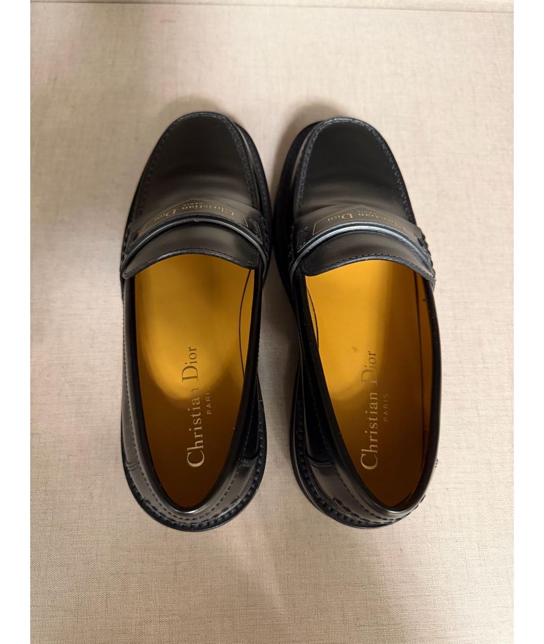 CHRISTIAN DIOR Черные кожаные лоферы, фото 3