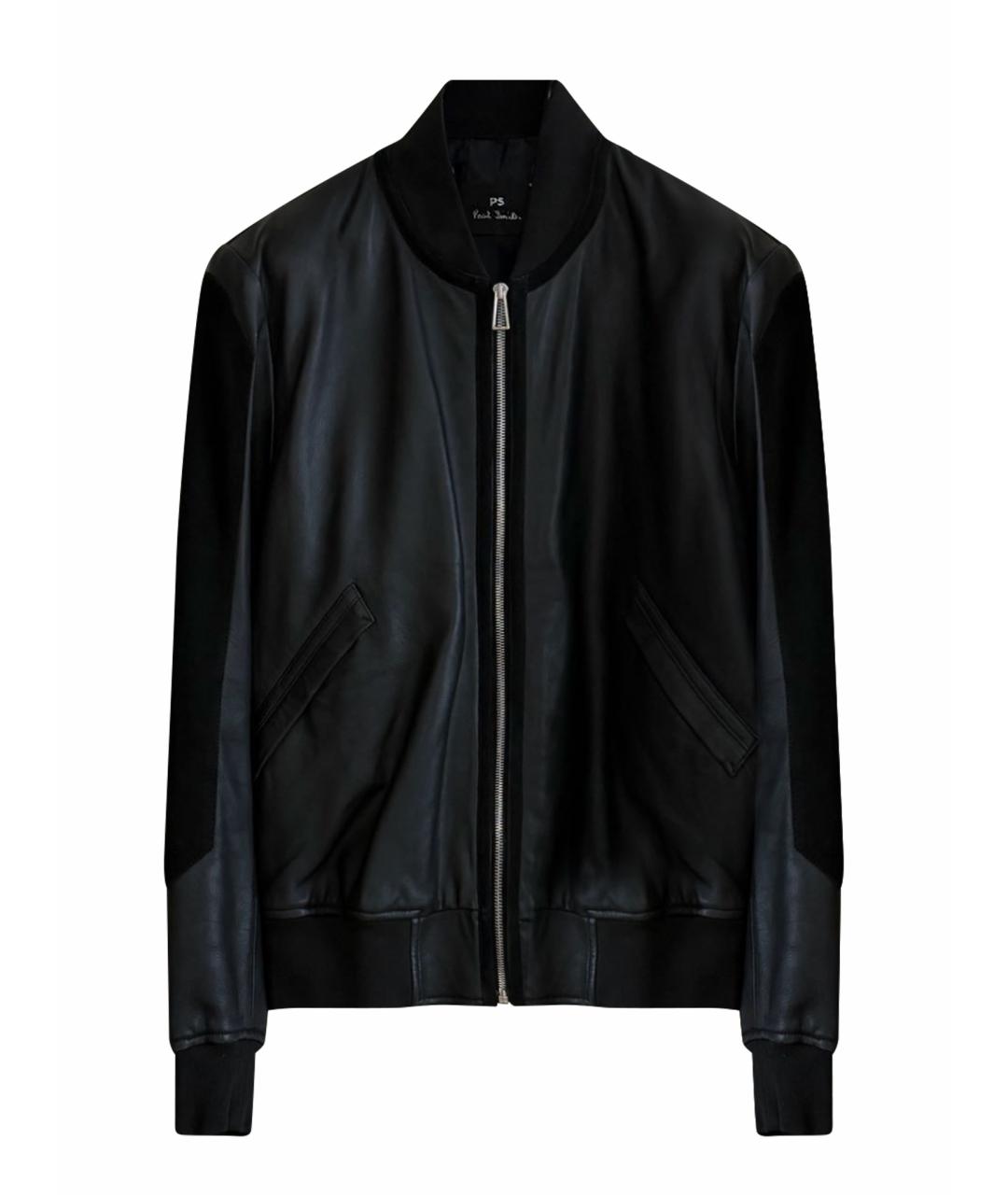 PAUL SMITH Черная кожаная куртка, фото 1