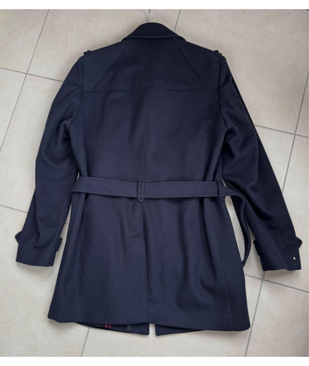 HUGO BOSS Темно-синее шерстяное пальто, фото 2