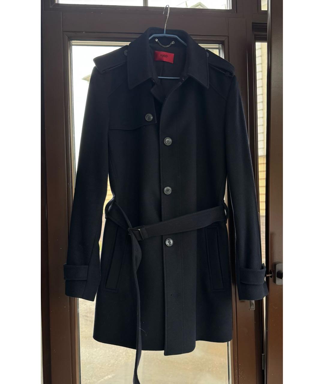 HUGO BOSS Темно-синее шерстяное пальто, фото 3