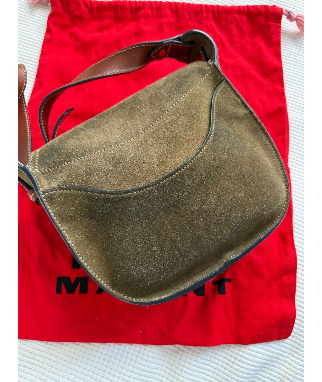 ISABEL MARANT Хаки замшевая сумка через плечо, фото 5