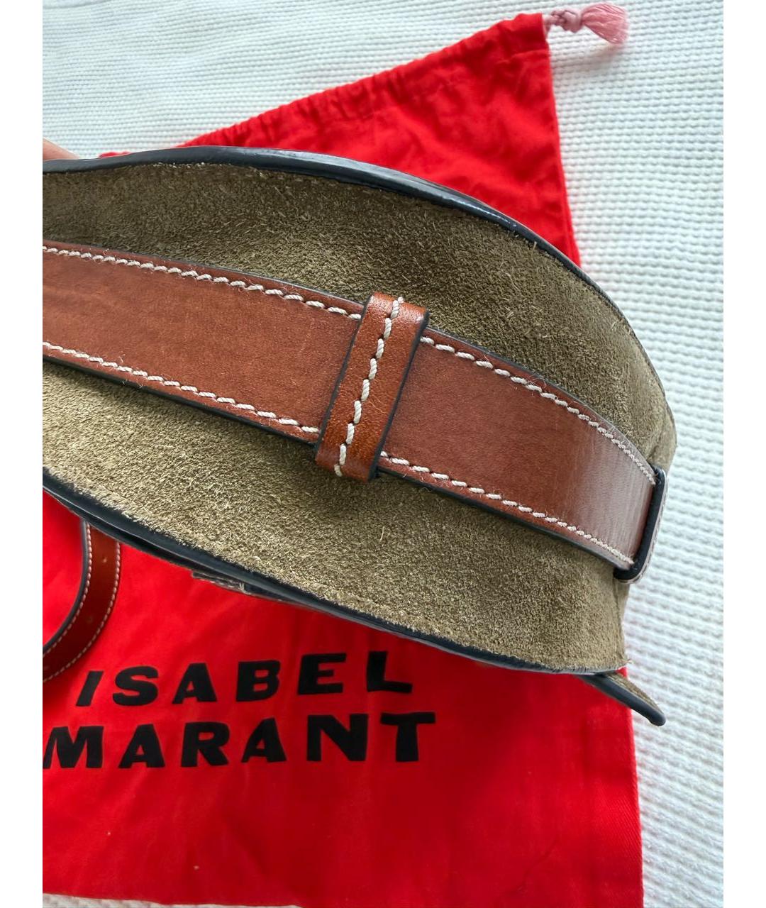 ISABEL MARANT Хаки замшевая сумка через плечо, фото 4