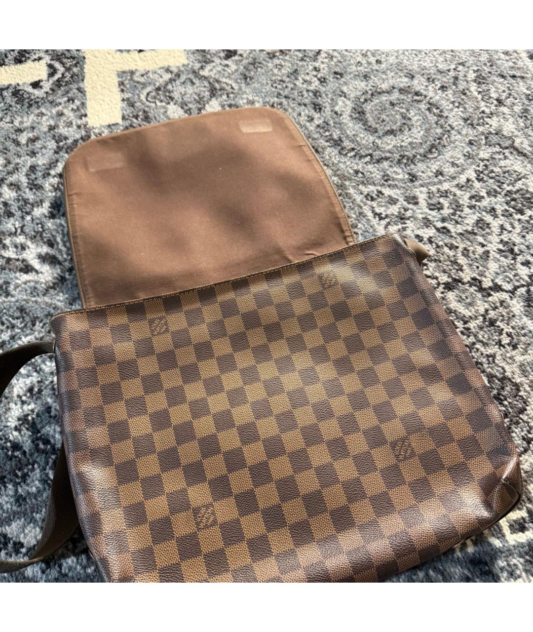 LOUIS VUITTON Коричневая кожаная сумка на плечо, фото 4