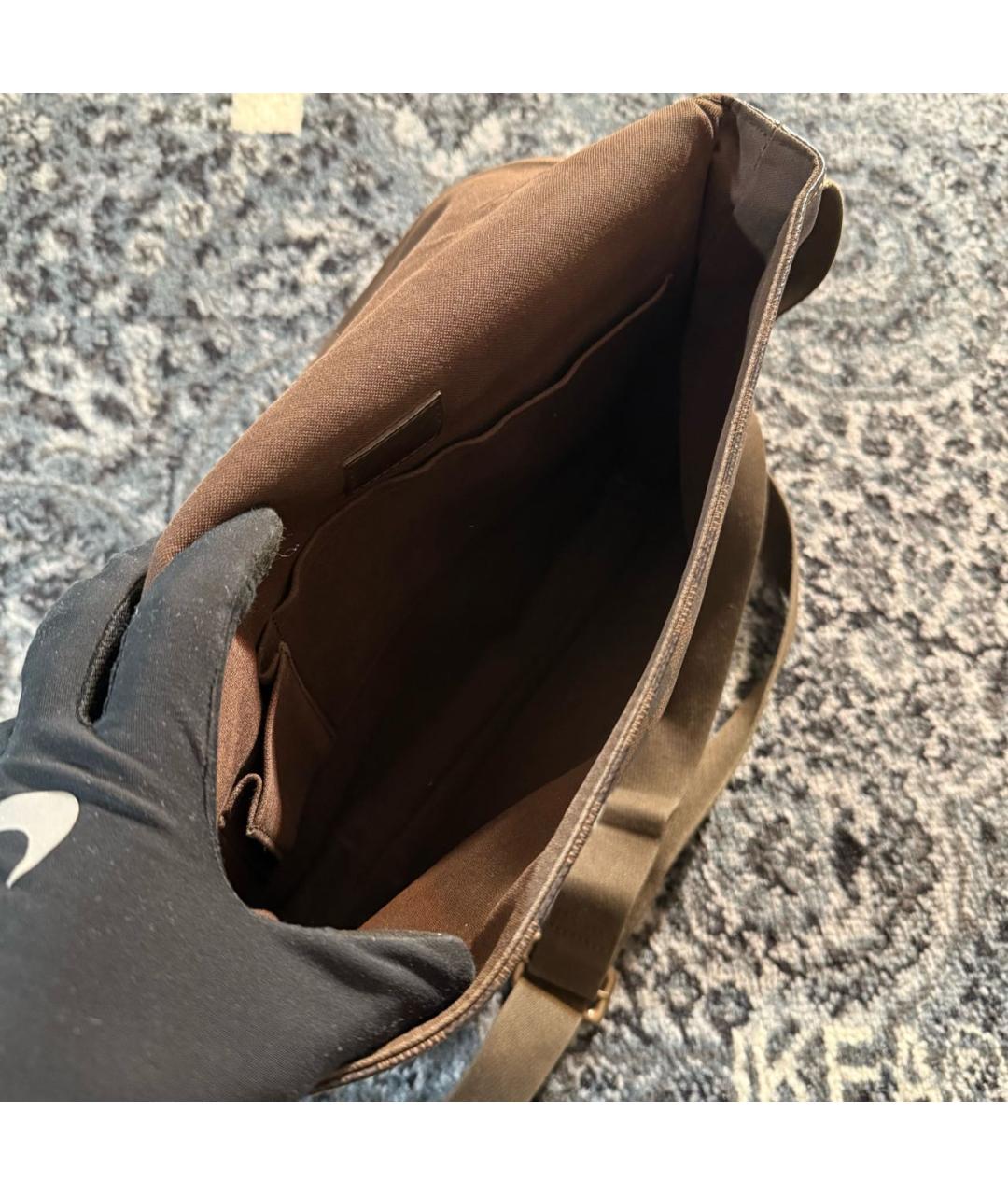 LOUIS VUITTON Коричневая кожаная сумка на плечо, фото 6