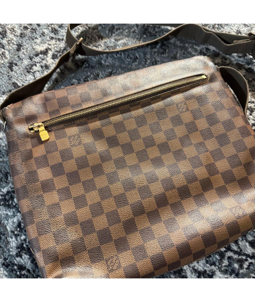 LOUIS VUITTON Коричневая кожаная сумка на плечо, фото 5